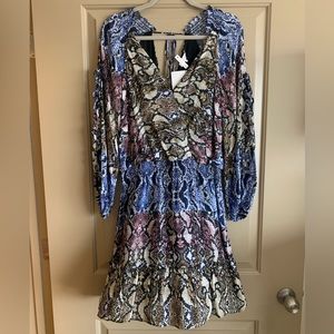 Parker NY Snakeskin Print Dress